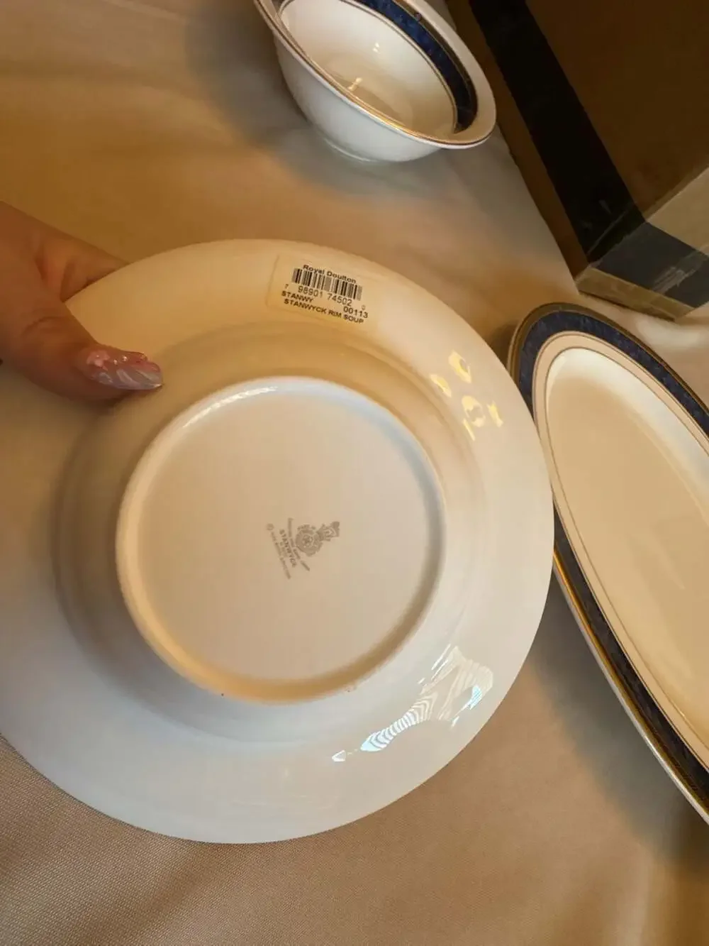 Royal Doulton Stanwyck Open Vegetable Dish and Rim Soup Bowl Set
